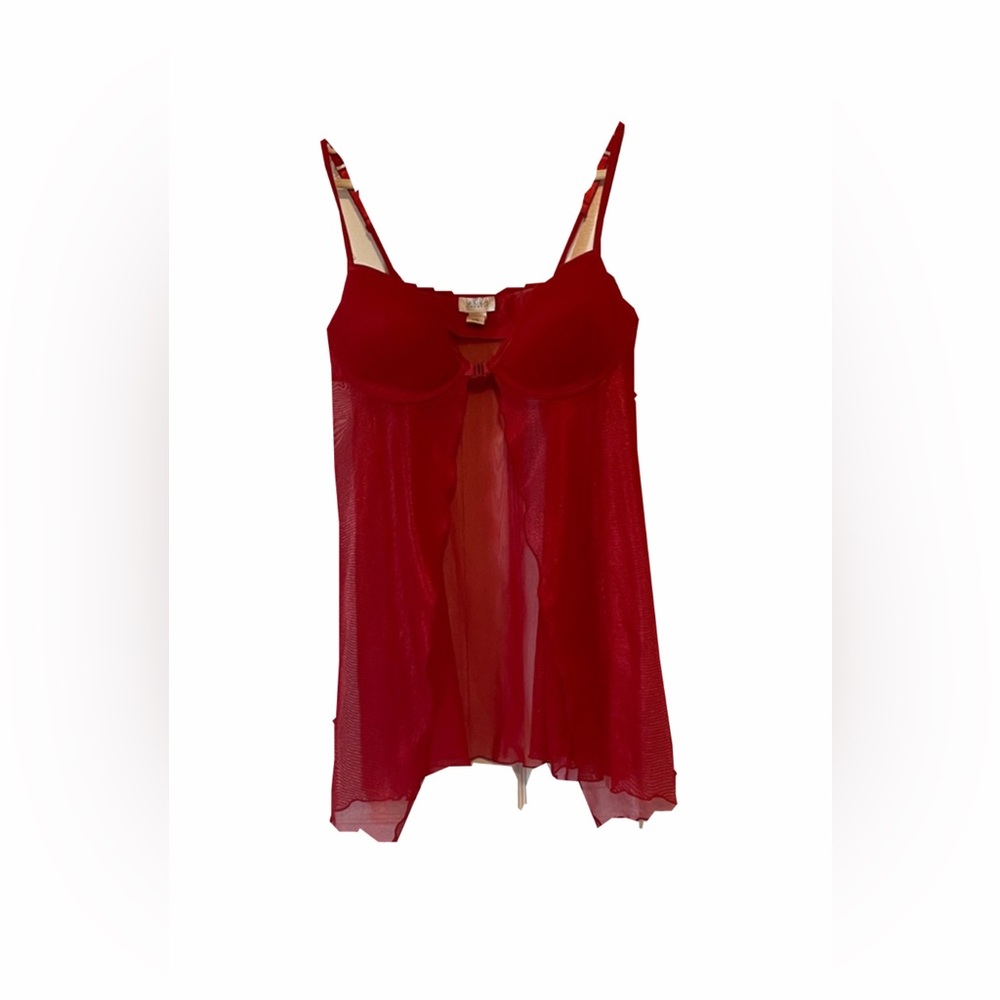 Vintage La Senza Elegant Red Women's Babydoll Lingerie